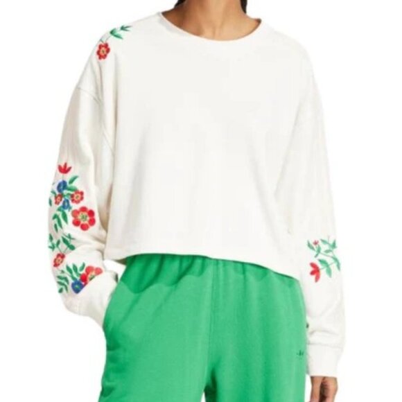 adidas Floral Graphics Sweatshirt Size S (part of a matching set, if desired) - Picture 1 of 6